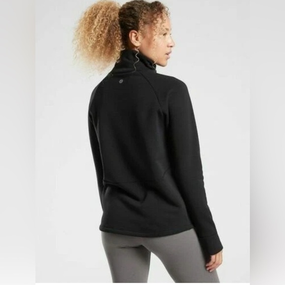 Athleta | Polartech Funnel Neck Sweatshirt Black Medium Workout Athleisure Yoga - Picture 4 of 11